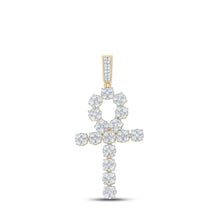 Load image into Gallery viewer, 10kt Yellow Gold Men's Diamond Ankh Cross Charm Pendant - 2 - 1/2 Cttw | Splendid Jewellery - Splendid Jewellery
