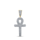 10kt Yellow Gold Men's Diamond Ankh Cross Charm Pendant - 3/4 Cttw | Splendid Jewellery - Splendid Jewellery