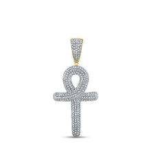 Load image into Gallery viewer, 10kt Yellow Gold Men's Diamond Ankh Cross Charm Pendant - 3/4 Cttw | Splendid Jewellery - Splendid Jewellery