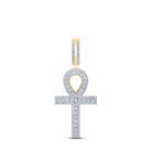 10kt Yellow Gold Men's Diamond Ankh Cross Charm Pendant - A Dazzling Symbol of Style and Spirituality - Splendid Jewellery
