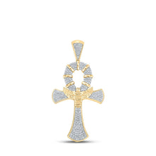 Load image into Gallery viewer, 10kt Yellow Gold Men's Diamond Ankh Cross Charm Pendant - A Symbol of Style and Elegance - Splendid Jewellery
