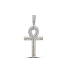 10kt Yellow Gold Men's Diamond Ankh Cross Charm Pendant - A Symbol of Style and Spirituality - Splendid Jewellery
