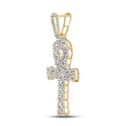 10kt Yellow Gold Men's Diamond Ankh Cross Charm Pendant - Symbol of Elegance and Spirituality  Side View from Splendid Jewellery