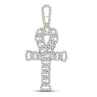 10kt Yellow Gold Men's Diamond Ankh Cross Charm Pendant - Symbol of Elegance and Spirituality  Top View from Splendid Jewellery
