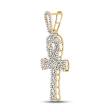 Load image into Gallery viewer, 10kt Yellow Gold Men's Diamond Ankh Cross Charm Pendant - Symbol of Elegance and Spirituality - Splendid Jewellery