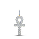 10kt Yellow Gold Men's Diamond Ankh Cross Pendant - 1 Cttw | Splendid Jewellery - Splendid Jewellery