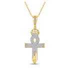 10kt Yellow Gold Men's Diamond Ankh Nail Cross Pendant - Captivating Charm with 1/2 Ct.t.w. Diamonds - Splendid Jewellery