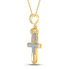 10kt Yellow Gold Men's Diamond Ankh Nail Cross Pendant - Captivating Charm with 1/2 Ct.t.w. Diamonds - Splendid Jewellery