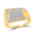 10kt Yellow Gold Mens Diamond Arched Rectangle Cluster Ring 1/3 Cttw | Dazzling Elegance - Splendid Jewellery