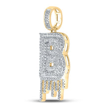 Load image into Gallery viewer, 10kt Yellow Gold Mens Diamond B Letter Charm Pendant - Dripping Elegance - 5/8 Cttw - Splendid Jewellery