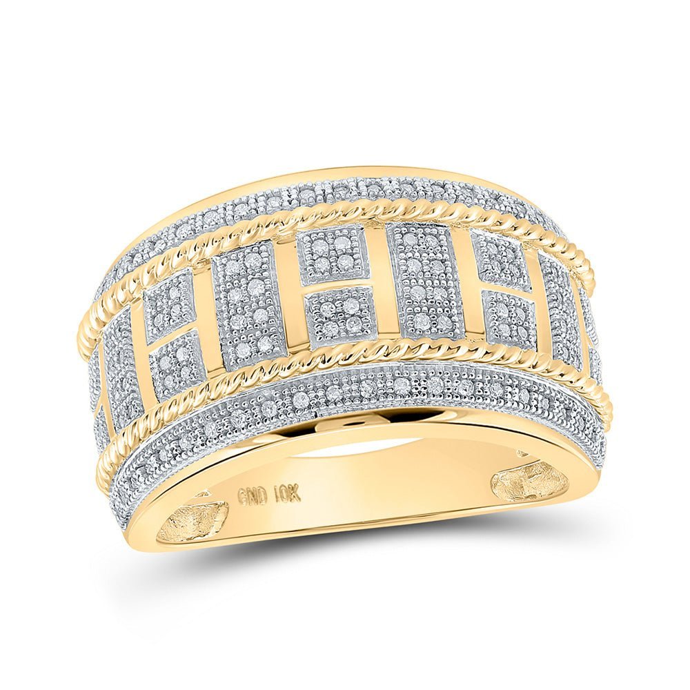 10kt Yellow Gold Men's Diamond Band Ring - Elegant and Timeless - Splendid Jewellery