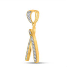 10kt Yellow Gold Men's Diamond Barber Blade Charm Pendant - 1/3 Cttw - Splendid Jewellery