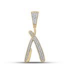 10kt Yellow Gold Men's Diamond Barber Blade Charm Pendant - 1/3 Cttw - Splendid Jewellery