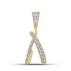10kt Yellow Gold Men's Diamond Barber Blade Charm Pendant - 1/3 Cttw - Splendid Jewellery