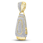 10kt Yellow Gold Men's Diamond Barber Clipper Trimmer Charm Pendant - 1 Cttw  Side View from Splendid Jewellery