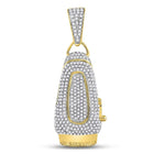 10kt Yellow Gold Men's Diamond Barber Clipper Trimmer Charm Pendant - 1 Cttw  Top View from Splendid Jewellery