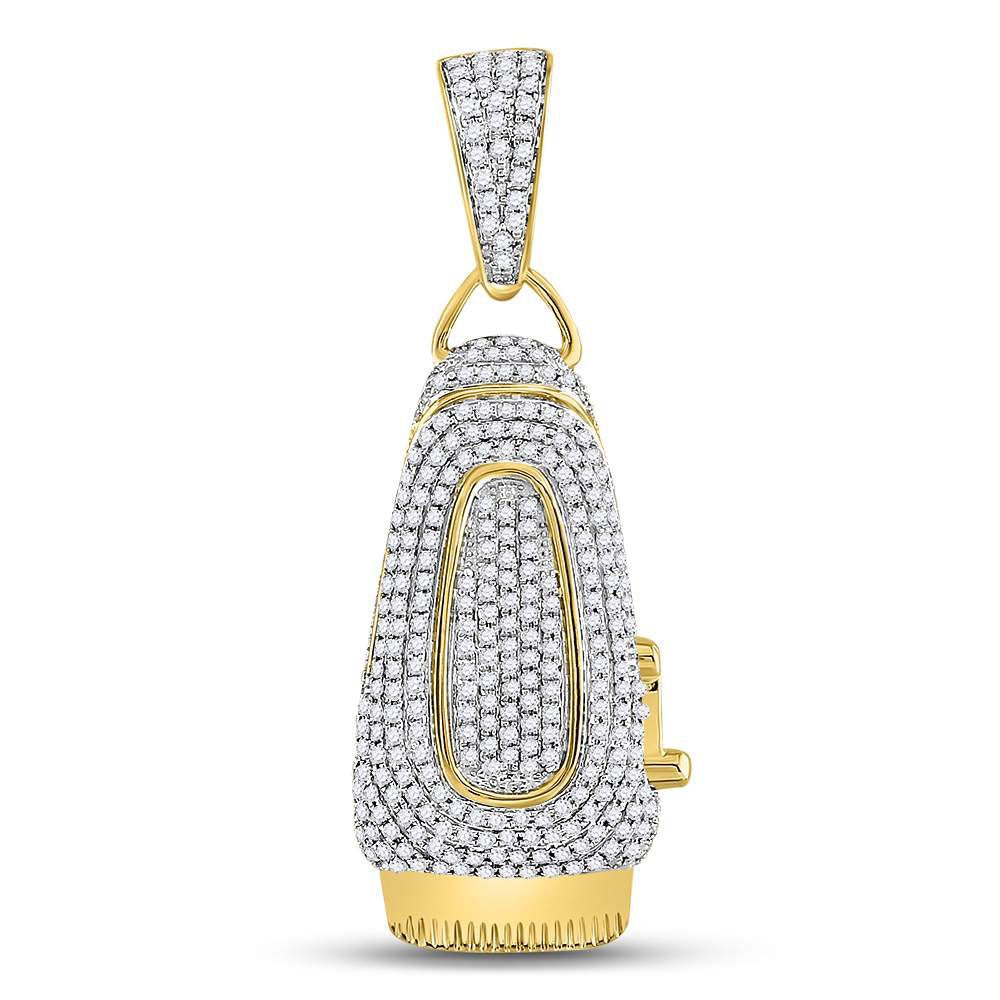 10kt Yellow Gold Men's Diamond Barber Clipper Trimmer Charm Pendant - 1 Cttw - Splendid Jewellery