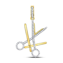 Load image into Gallery viewer, 10kt Yellow Gold Men's Diamond Barber Scissors Charm Pendant - Striking Elegance - Splendid Jewellery