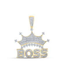 Load image into Gallery viewer, 10kt Yellow Gold Men's Diamond Boss Crown Charm Pendant - 1 Cttw - Splendid Jewellery
