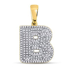 10kt Yellow Gold Men's Diamond Bubble Initial Charm Pendant - Captivating Brilliance  Top View from Splendid Jewellery