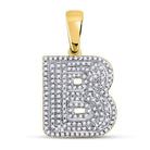 10kt Yellow Gold Men's Diamond Bubble Initial Charm Pendant - Captivating Brilliance - Splendid Jewellery