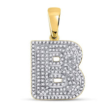 Load image into Gallery viewer, 10kt Yellow Gold Men's Diamond Bubble Initial Charm Pendant - Captivating Brilliance - Splendid Jewellery