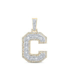 10kt Yellow Gold Men's Diamond C Initial Letter Charm Pendant 3/4 Cttw - A Dazzling Statement Piece by Splendid Jewellery - Splendid Jewellery