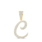 10kt Yellow Gold Men's Diamond C Initial Pendant - A Dazzling Statement Piece - Splendid Jewellery