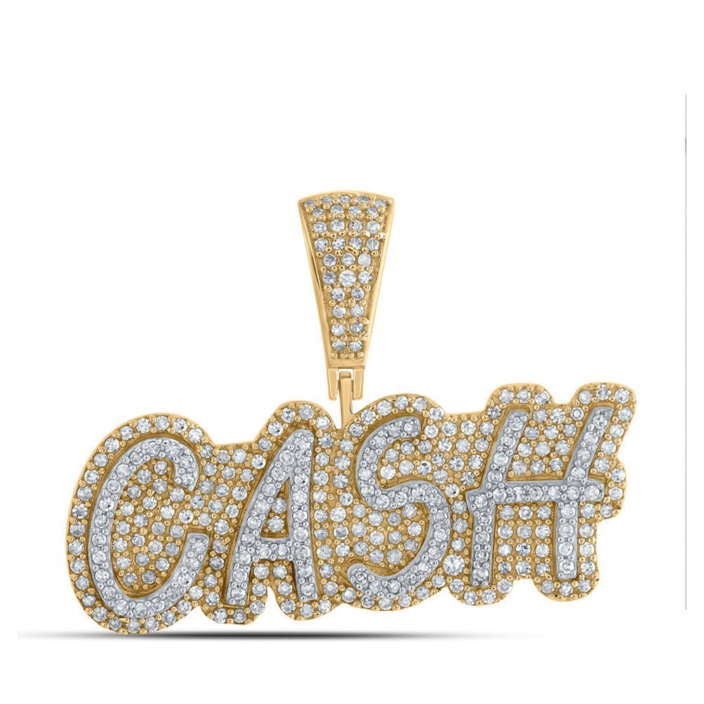 10kt Yellow Gold Men's Diamond Cash Charm Pendant - 7/8 Cttw | Splendid Jewellery - Splendid Jewellery