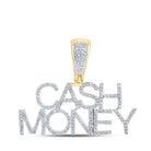 10kt Yellow Gold Men's Diamond Cash Money Charm Pendant - A Dazzling Statement Piece - Splendid Jewellery