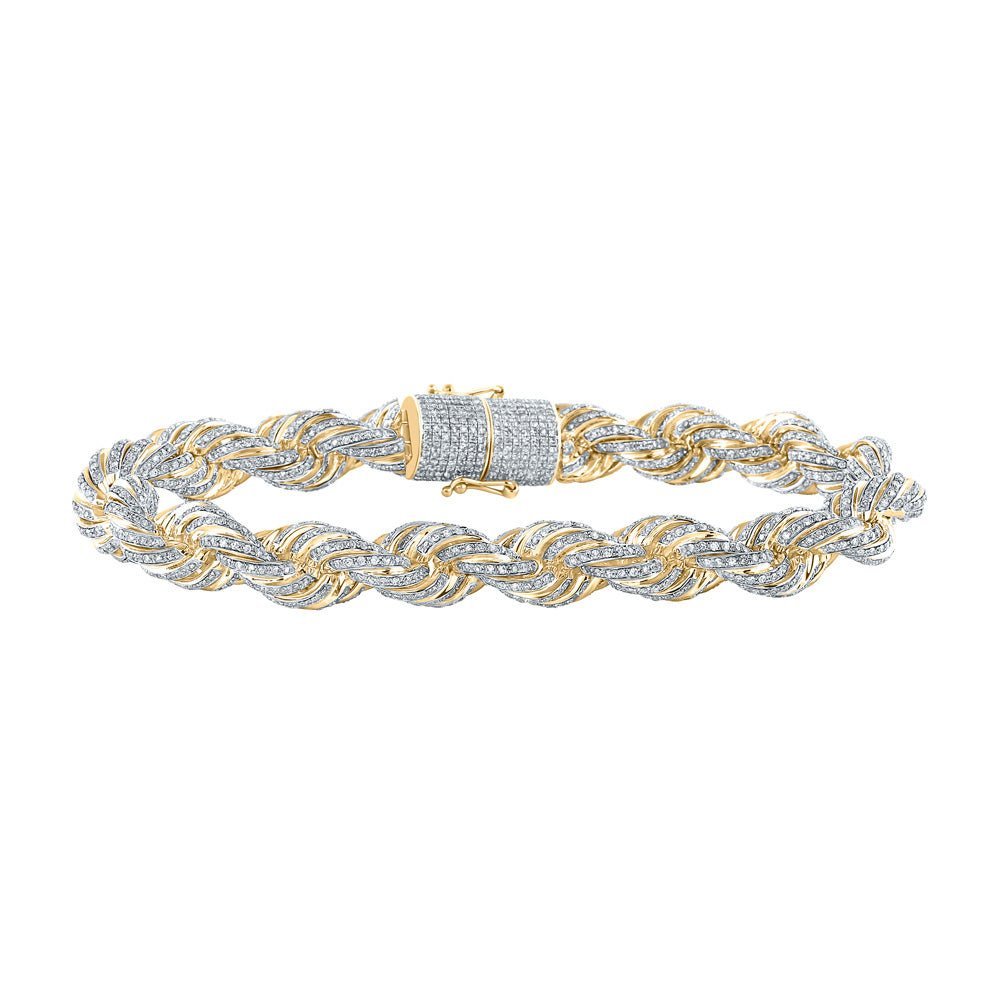 10kt Yellow Gold Men's Diamond Chain Bracelet - Captivating Brilliance - Splendid Jewellery
