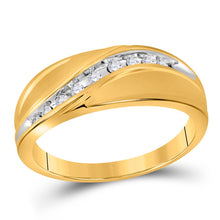 Load image into Gallery viewer, 10kt Yellow Gold Men&#39;s Diamond Channel Band Ring - Sleek Elegance  Top View from Splendid Jewellery