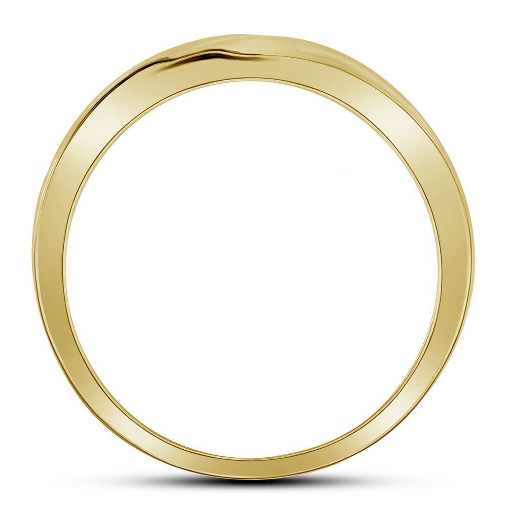 10kt Yellow Gold Men's Diamond Channel Band Ring - Sleek Elegance - Splendid Jewellery