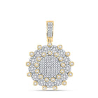 10kt Yellow Gold Men's Diamond Circle Charm Pendant - 1 Carat Total Weight of Natural Conflict - Free Diamonds - Splendid Jewellery