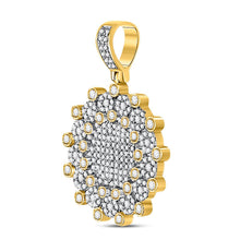 Load image into Gallery viewer, 10kt Yellow Gold Men&#39;s Diamond Circle Charm Pendant - 1 Carat Total Weight of Natural Conflict-Free Diamonds  Side View from Splendid Jewellery