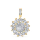 10kt Yellow Gold Men's Diamond Circle Charm Pendant - 1 Carat Total Weight of Natural Conflict-Free Diamonds  Top View from Splendid Jewellery