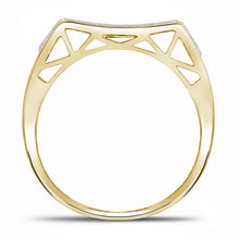 Load image into Gallery viewer, 10kt Yellow Gold Men's Diamond Cluster Concave Rectangle Ring - Captivating Brilliance - Splendid Jewellery