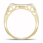 10kt Yellow Gold Men's Diamond Cluster Concave Rectangle Ring - Captivating Brilliance  Side View from Splendid Jewellery
