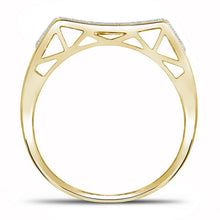 Load image into Gallery viewer, 10kt Yellow Gold Men's Diamond Cluster Concave Rectangle Ring - Captivating Brilliance - Splendid Jewellery