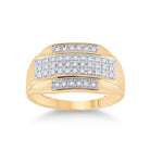 10kt Yellow Gold Men's Diamond Cluster Ring - Striking Rectangular Design, 1/3 Cttw - Splendid Jewellery