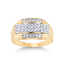 Load image into Gallery viewer, 10kt Yellow Gold Men's Diamond Cluster Ring - Striking Rectangular Design, 1/3 Cttw - Splendid Jewellery