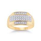 10kt Yellow Gold Men's Diamond Cluster Ring - Striking Rectangular Design, 1/3 Cttw - Splendid Jewellery