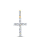 10kt Yellow Gold Men's Diamond Cross Charm Pendant - 1 - 1/2 Cttw | Splendid Jewellery - Splendid Jewellery