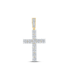 Load image into Gallery viewer, 10kt Yellow Gold Men's Diamond Cross Charm Pendant - 1 - 1/2 Cttw | Splendid Jewellery - Splendid Jewellery