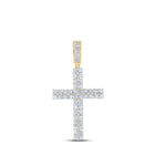 10kt Yellow Gold Men's Diamond Cross Charm Pendant - 1 - 1/2 Cttw | Splendid Jewellery - Splendid Jewellery