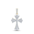 10kt Yellow Gold Men's Diamond Cross Charm Pendant - 1 - 1/3 Cttw - Splendid Jewellery