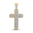 10kt Yellow Gold Men's Diamond Cross Charm Pendant - 1/2 Ct.t.w. - Splendid Jewellery
