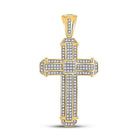 10kt Yellow Gold Men's Diamond Cross Charm Pendant - 1/2 Ct.t.w. - Splendid Jewellery