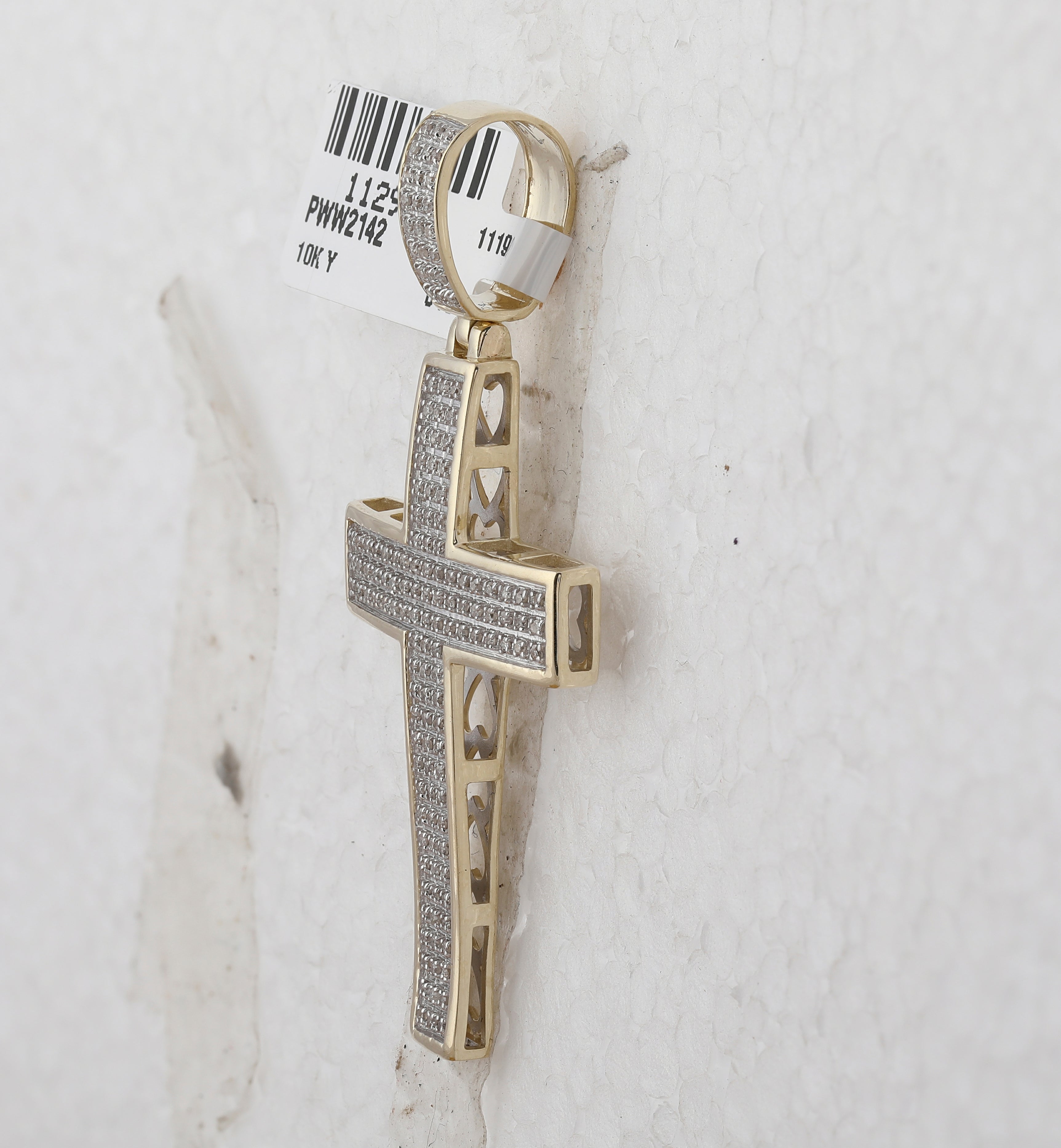 10kt Yellow Gold Men's Diamond Cross Charm Pendant - 1/2 Cttw - Splendid Jewellery