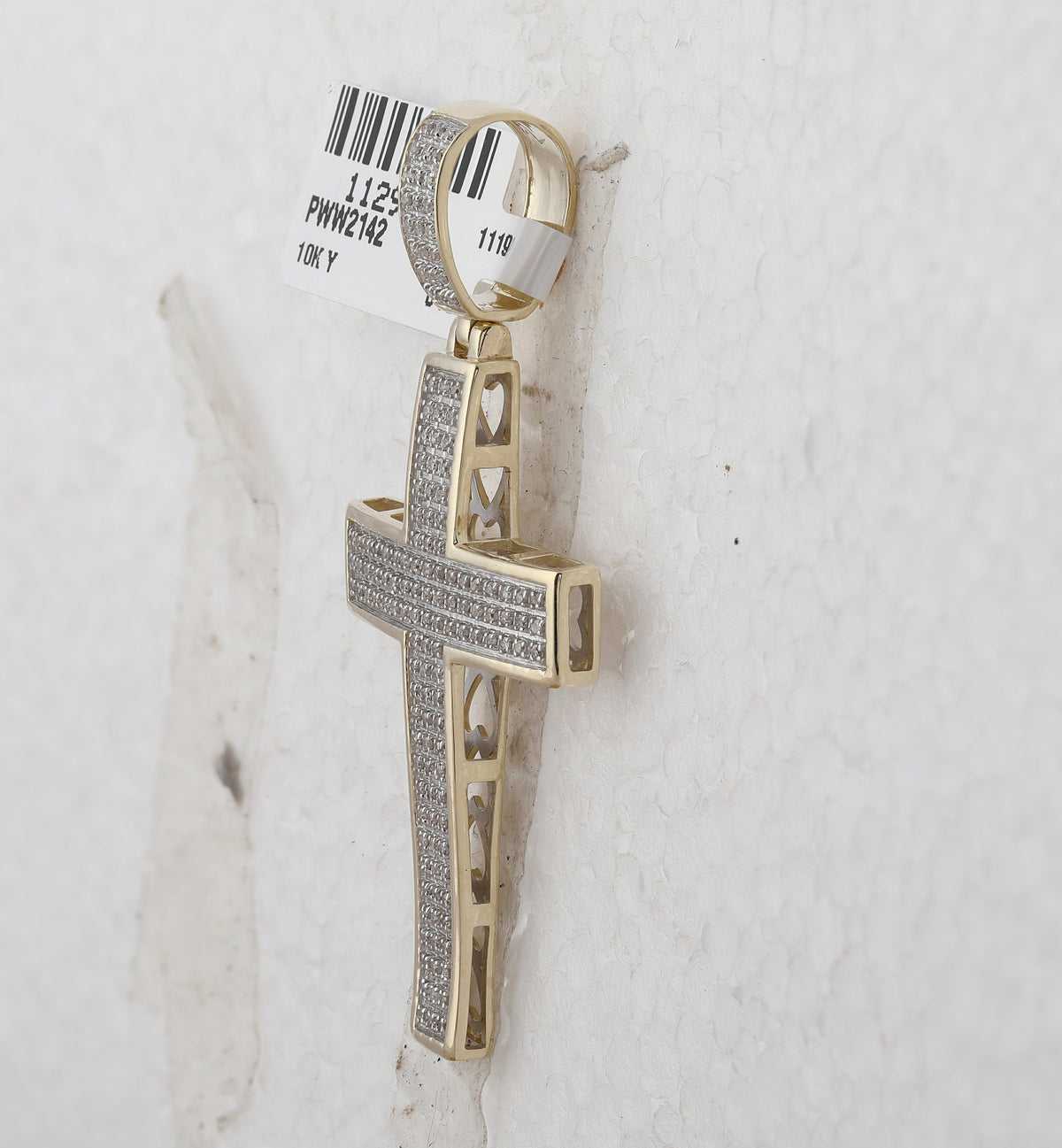 10kt Yellow Gold Men's Diamond Cross Charm Pendant - 1/2 Cttw - Splendid Jewellery